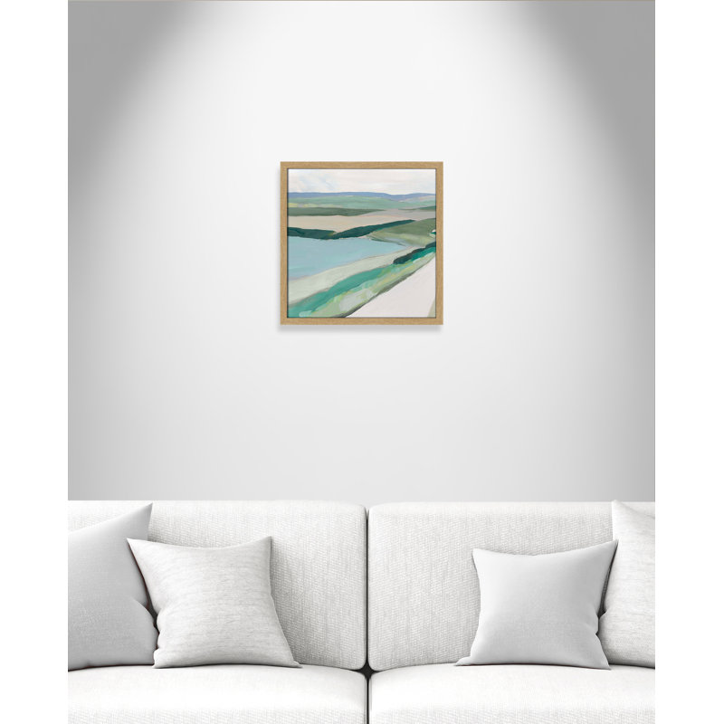 Fields Of Green I by Ian C, 17" H x 17" W x 1.25" D, Natural Framed