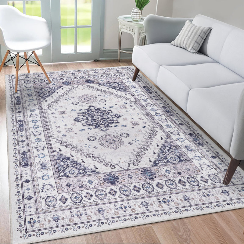 Geometric Cotton and Chenille Flatweave Area Rug, 60 x 100 cm