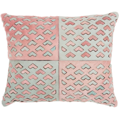 Patchwork Leather/Suede Throw Pillow