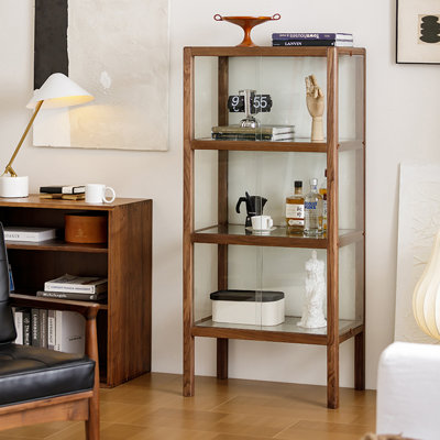 Vitrines en bois massif brun