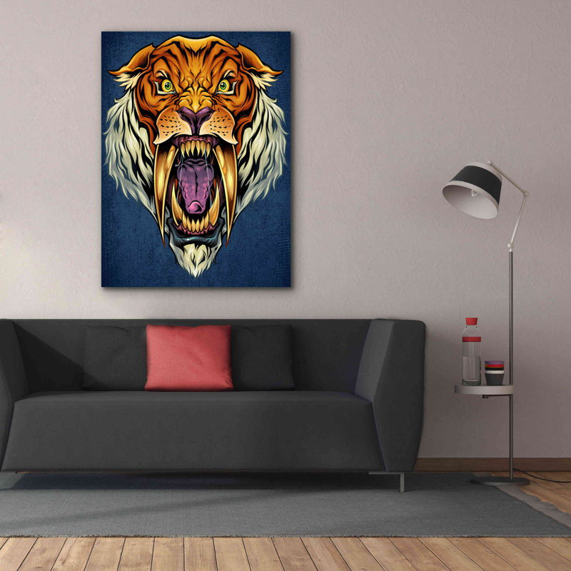 Mascotte de tigre de Dayert, H 54 po x l 40 po x P 1,5 po
