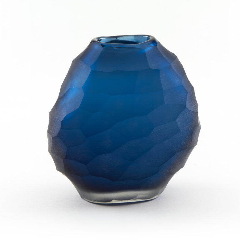 Vase de table en verre, H 5,1 po x l 4,7 po x P 2,5 po, Blanc