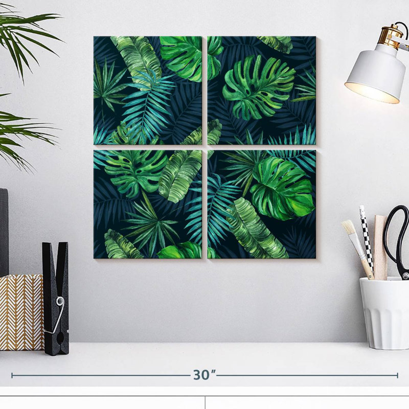 Harnek Mixed Tropical Leaves, 18" H x 18" W