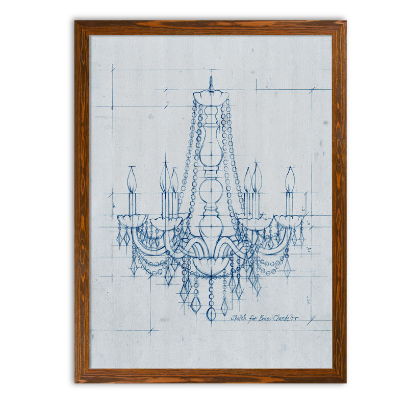 «Chandelier brouillon IV» par Paul Cezanne - reproduction d'art encadrée, H 30 po x l 22 po x P 1,25 po, Pas de tapis