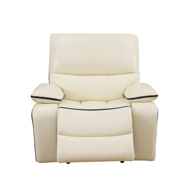 39" Breathable Leather Power Recliner With LED Light & USB Port