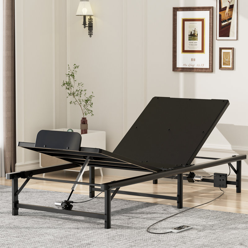 Adjustable Bed Frame Bed Base With Remote Control, Independent Head And Foot Incline, Twin