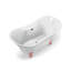 Baignoire de trempage sur pieds 60 "avec drain, pattes et plateau en bambou 60" Streamline-575594032-575593994