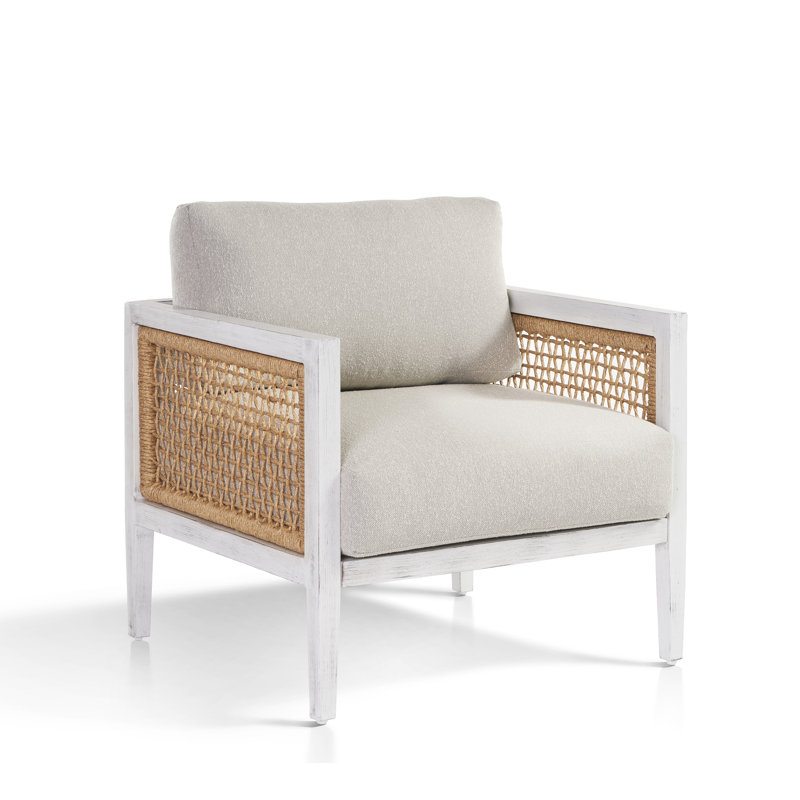 Chaise de terrasse Ronzi avec coussins Sunbrella, Rumour Dove Outdura®, Gris