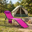 Chaise longue inclinable et pliable résistante aux intempéries avec dossier et repose-pieds réglables pour la terrasse au bord de la piscine