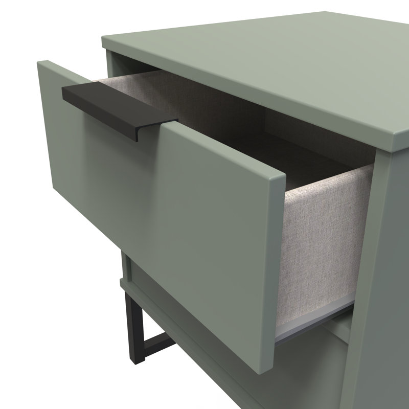Turah 2 Drawer Bedside Cabinet (Ready Assembled), Reed Green