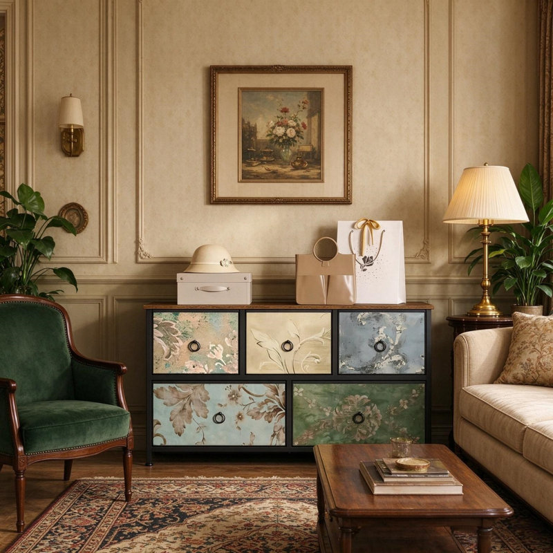 100 cm W Chest of 5 Drawers