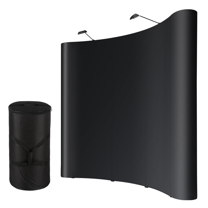 Yescom 10X8ft Tradeshow Booth Exhibit Pop Up Display Kit W/ Spotlights & Rolling Case & PVC Panel For Customed Graphic