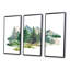 Nature forêt, pelouse, brousse d'arbres, herbe I - ensemble d'art mural sur toile encadré champêtre-466329261-466329255