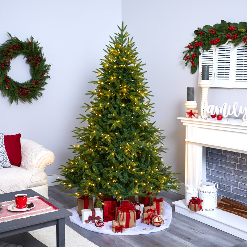 Green Lighted Artificial Christmas Tree, 6' H