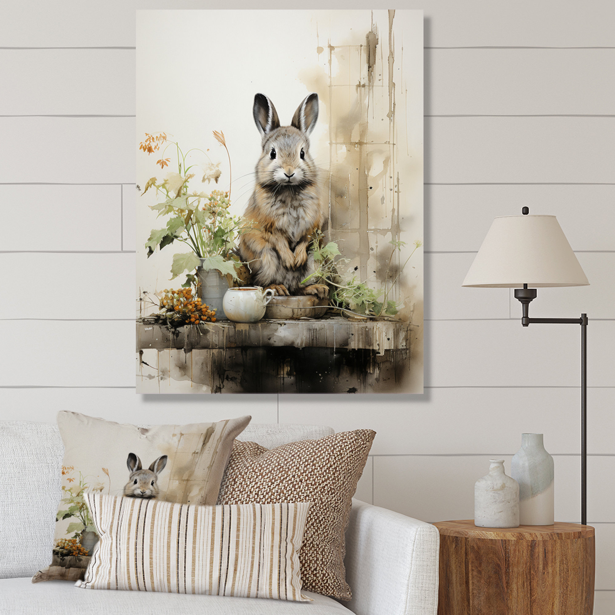 Rosalind Wheeler Traeven Asian Art Rabbit Sumi I - Rabbit Wall Art ...