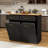 Drop Leaf Rolling Portable Kitchen Island Cart With Double Tilt Out 10 Gallon Garbage Bin Trash Can Storage Cabinet With Power Outlet And Wheels-41375151