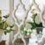 Miroir de plancher blanc vieilli