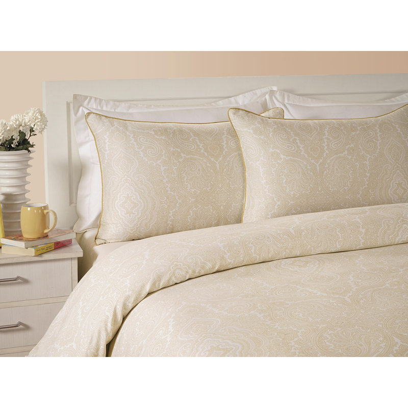 Lyon Paisley Duvet Cover Set with Pillowcases, Double - 2 Standard Pillowcases, Ivory