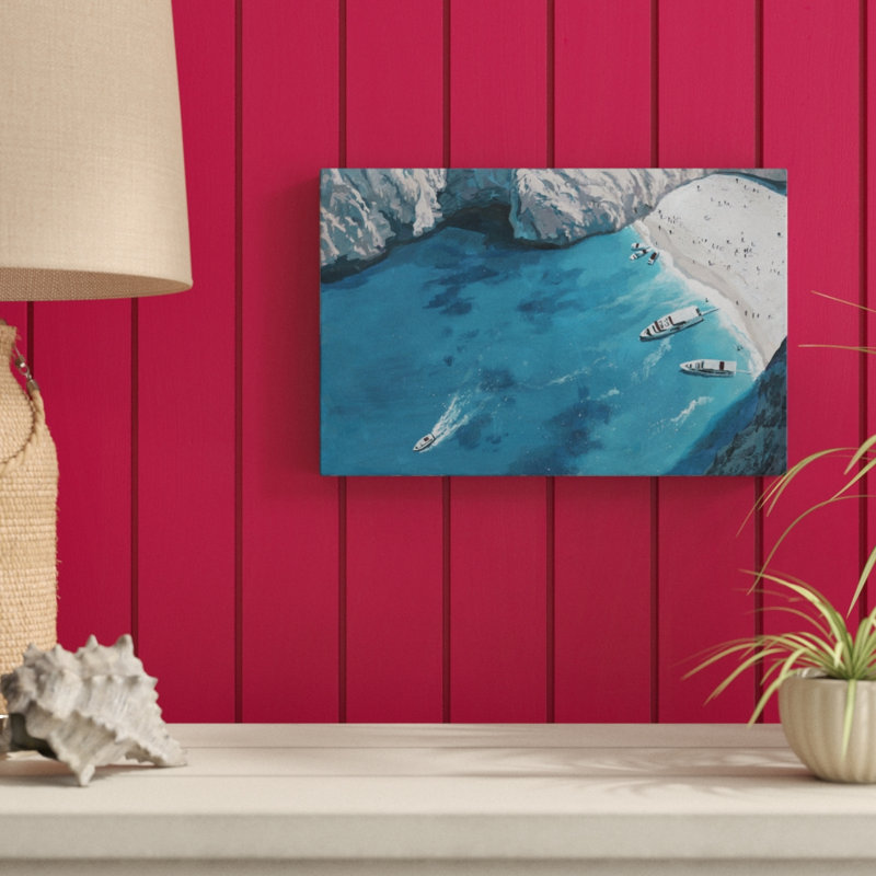 Blue Cove - Wrapped Canvas Painting, 25cm H x 38cm W x 3.81cm D