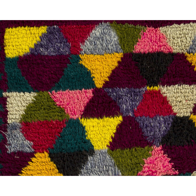 Tapis vibrant fait à la main Mid-Century
