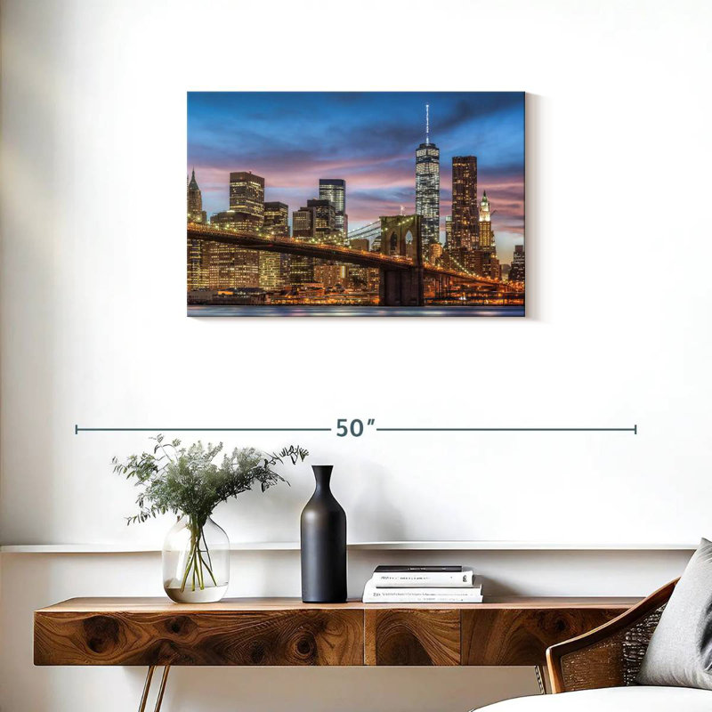 Lilie Brooklyn Bridge Skyline, H 20 po x l 30 po