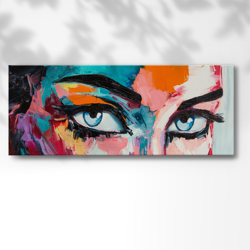 «Pop Color Eyes I» sur toile, H 24 po x l 60 po x P 1,5 po