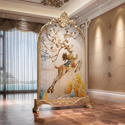 Luxurious Hand-Carved Wood Screen