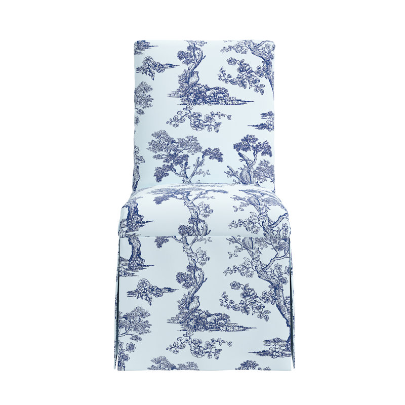 Red from Scalamandre Crafted by Cloth & Company Claremont Dining Chair in Pattern, Scm Toile Blue Linen