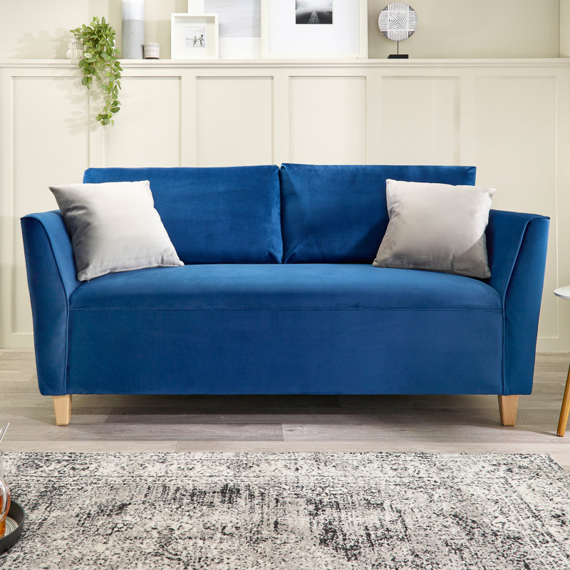 Auralane 3 Seater Upholstered Sofa, Navy