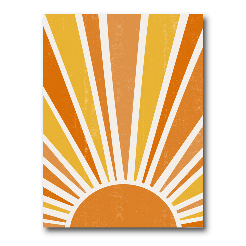 «Minimalist Bright Shining Orange Sun Rays II», impression sur toile, Toile tendue, H 20 po x l 12 po x p 1 po