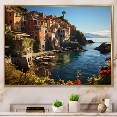 «Teal Italy Cinque Terre I», reproduction sur toile