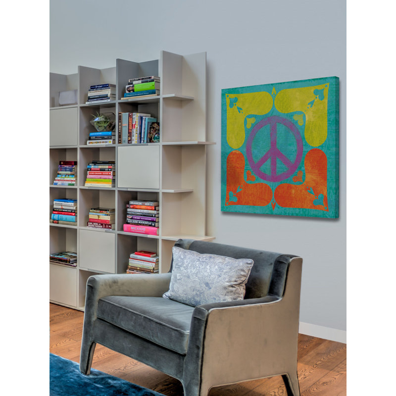 Reproduction d’art sur toile tendue "a la surface à plaque de paix i" par alan hopfensperger, H 32 po x l 32 po
