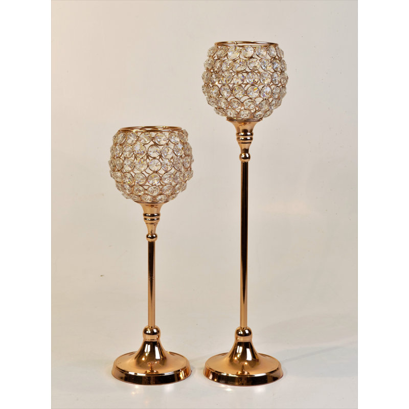 Bamman 2 Piece Candlestick Set, Copper