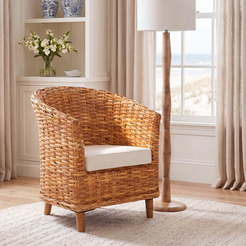 Iraan Rattan Barrel Chair, Miel