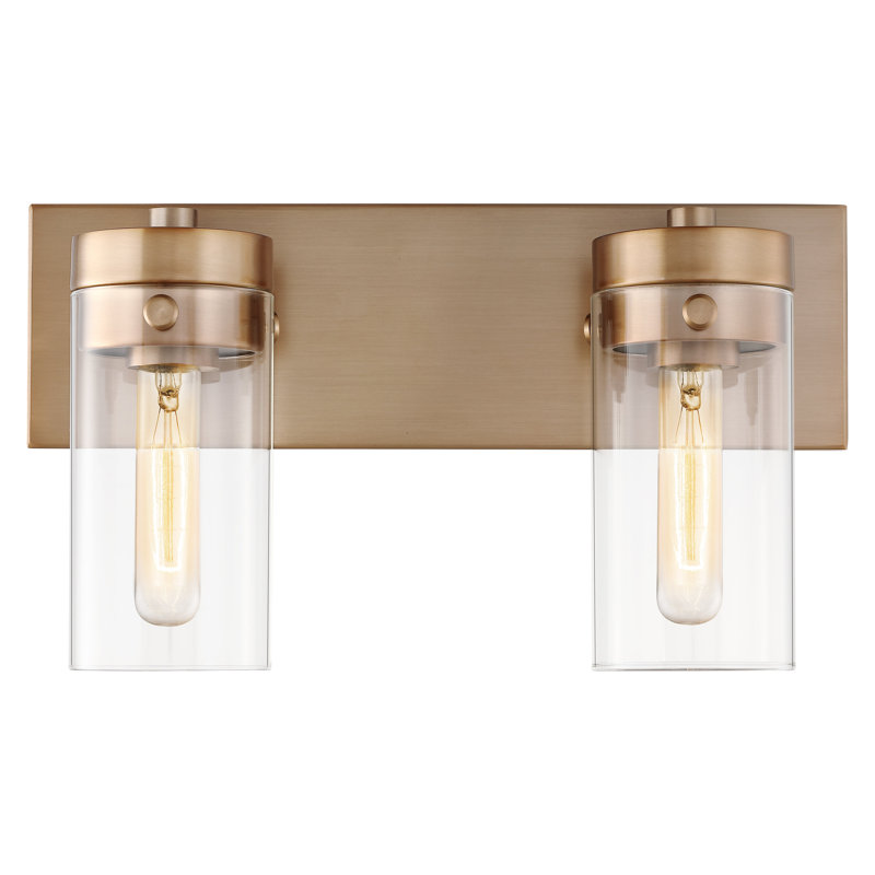 Éclairage pour meuble-lavabo à 2 lumières à intensité variable Glandorf, Laiton bruni