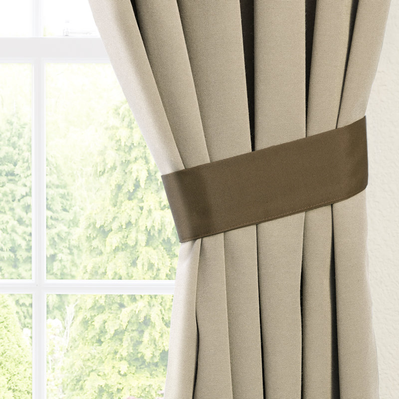 Cotswold Cotton Blend Curtain Pair, 52" W x 108" L, Chocolate/Toffee
