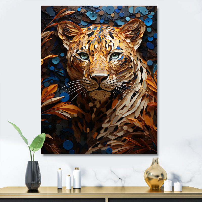 Présence symbolique de jaguar I, Toile tendue, 44" H x 34" W