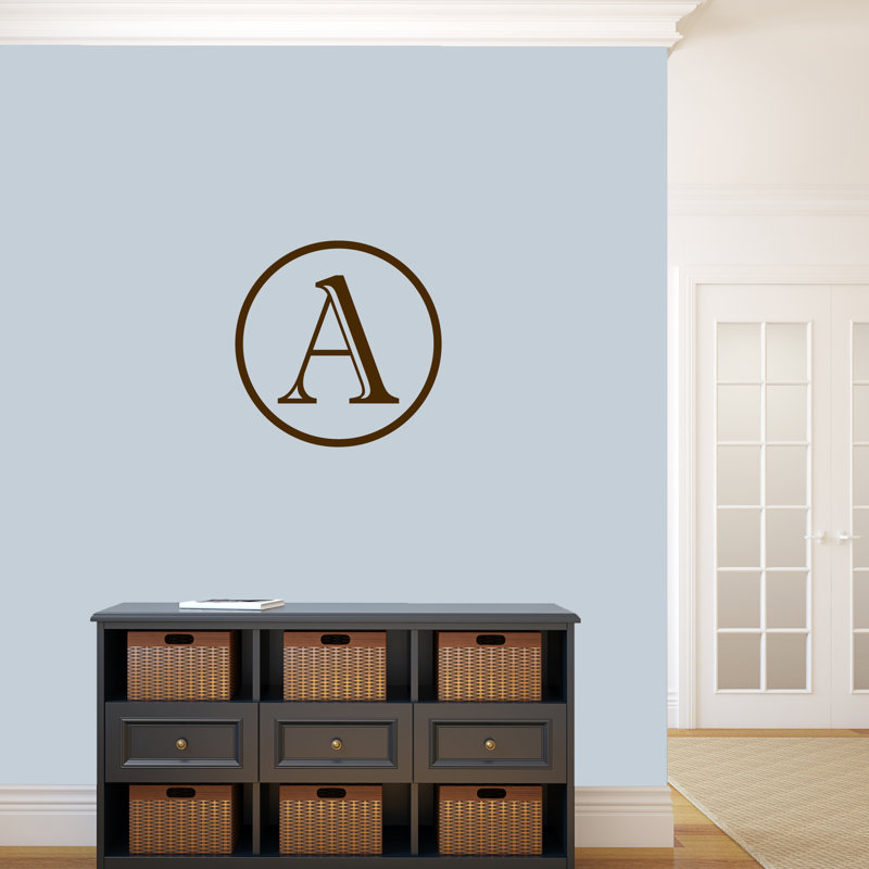 Adhésif décoratif personnalisable à monogramme Contemporary, Brun chocolat