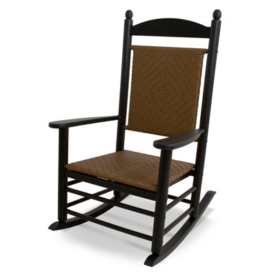 POLYWOOD Jefferson Woven Rocking Chair Black
