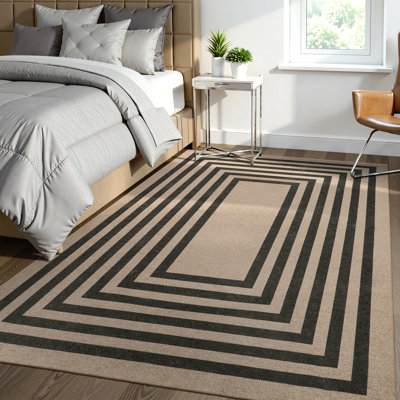 Tapis d'extérieur à motif géométrique lavable Govan