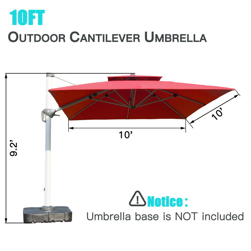 Parasol en porte-à-faux 118,11 po Shelissa, Rouge