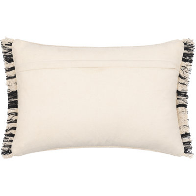 Joren Fringed Cotton Lumbar Throw Pillow