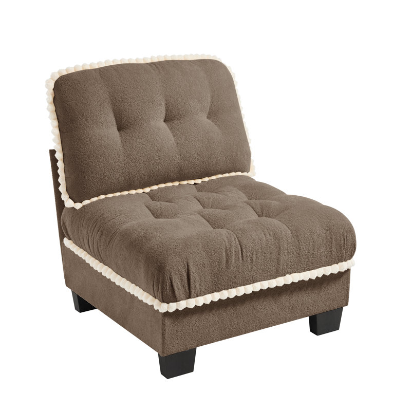 Armless Sofa Chenille-Brown