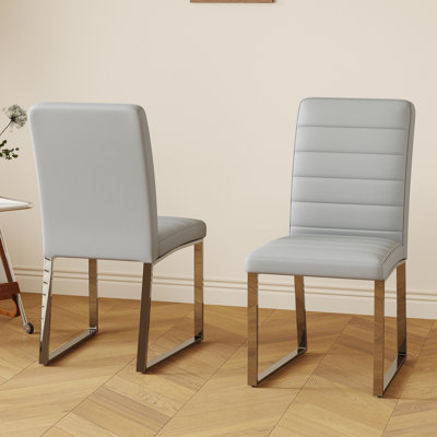 Modern Upholstered Faux Leather Dining Chairs
