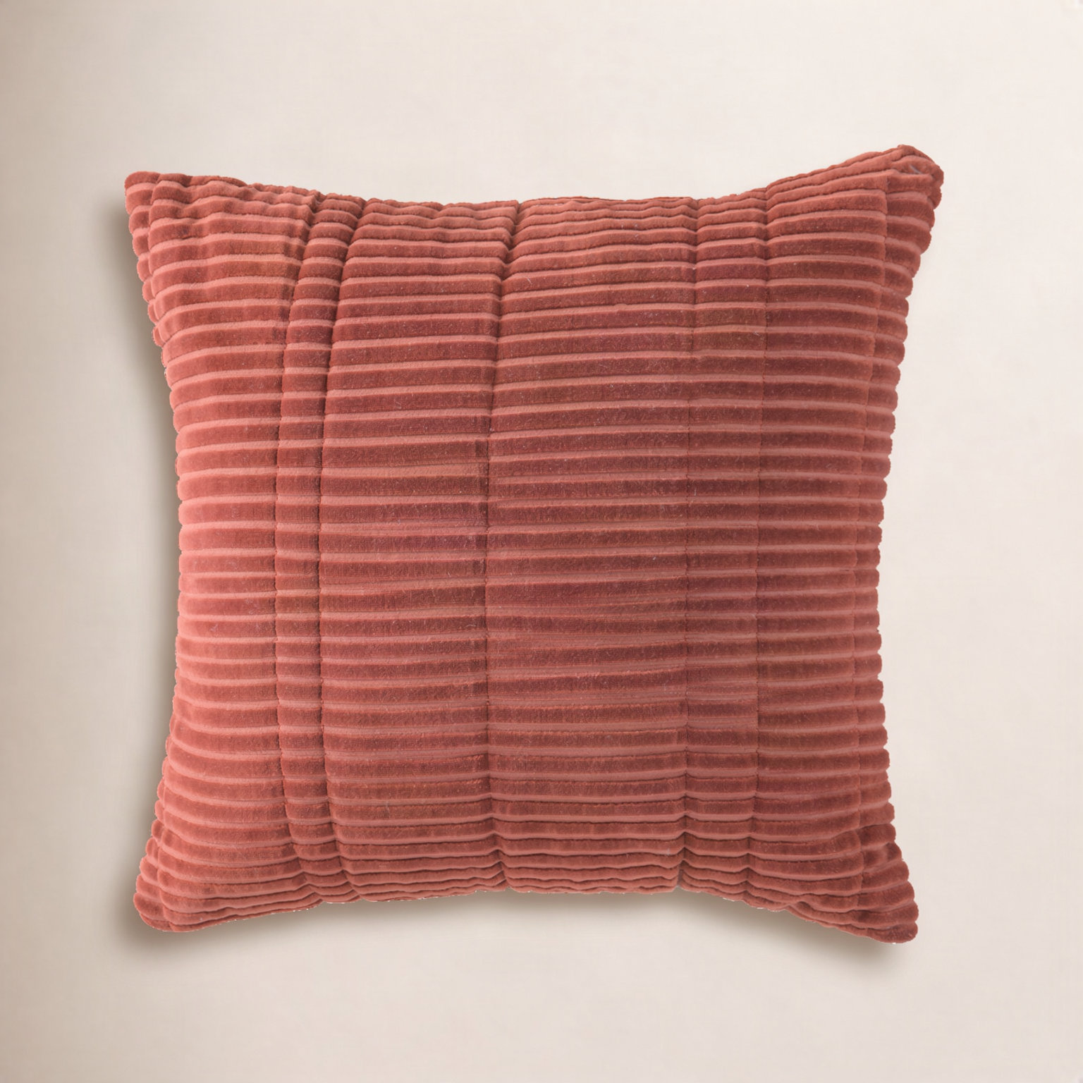 18" x 18" Cotton Throw Pillow, Down, Rust