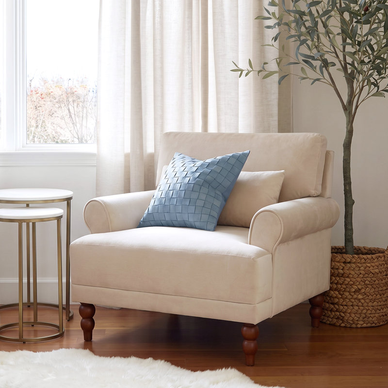 Chaise d'appoint, chaises de salon rembourrées, Velours beige