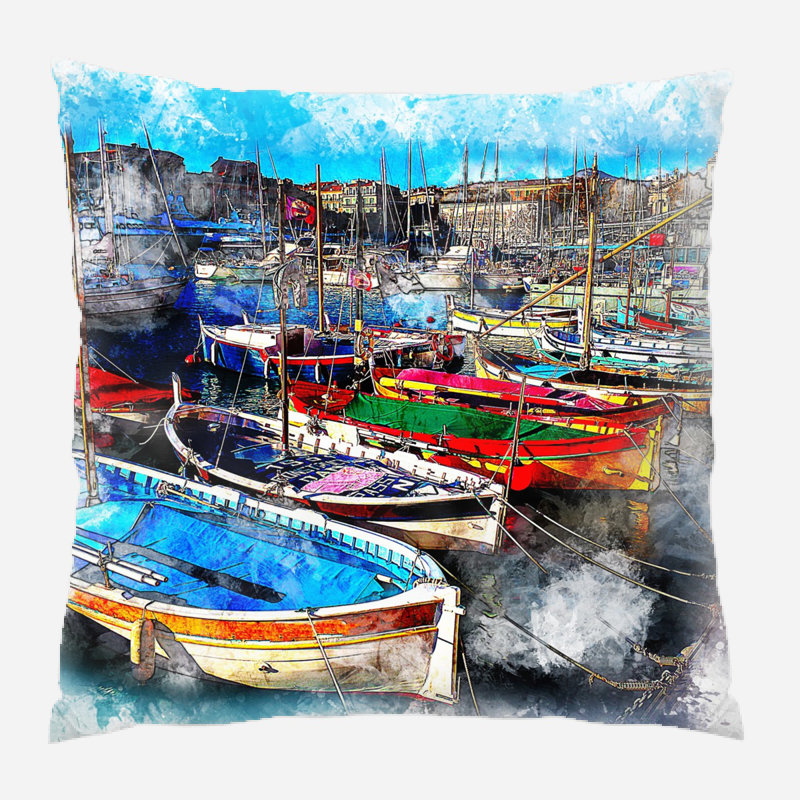 Coussin décoratif bateau Perrone, Microsuède, Intérieur