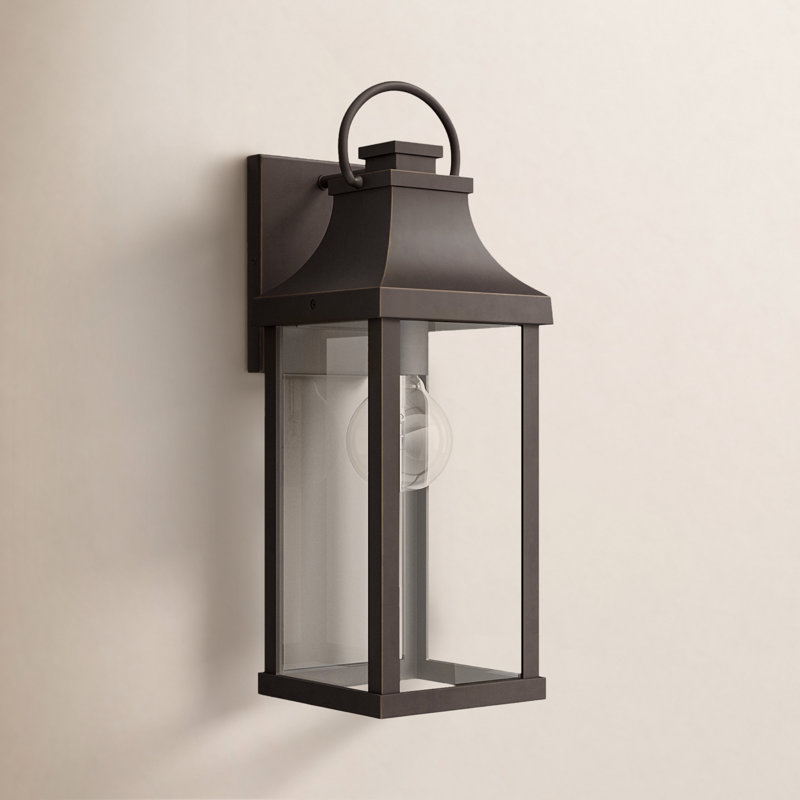 Petite lanterne murale d'extérieur 1 lumière l 6 "x H 17" Adela Davida avec verre transparent, Bronze huilé