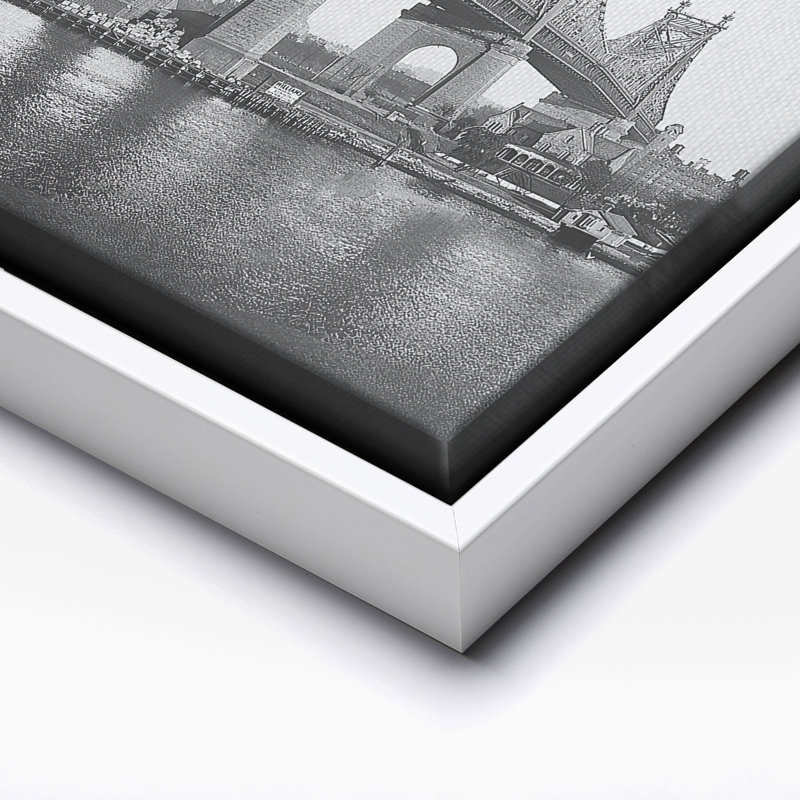 Pont de Queensboro, Canvas, 18"H x 24"W, White Framed