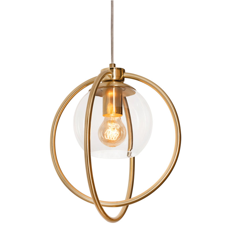 Luminaire suspendu 12 po Jamie - nickel satiné, Laiton satiné